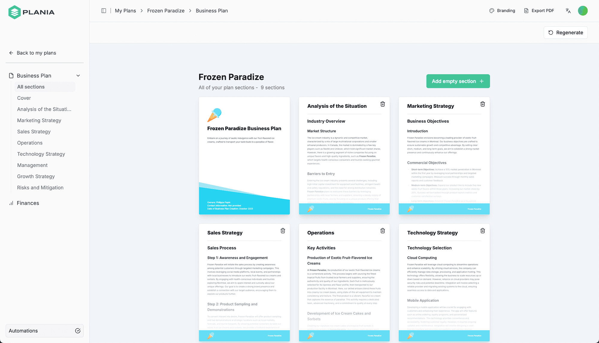 ai business plan generator